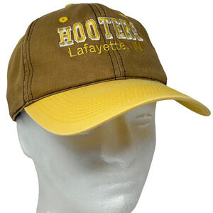 Vintage 90s Hooters Lafayette Indiana Hat Cap 6 Panel Snapback Brown